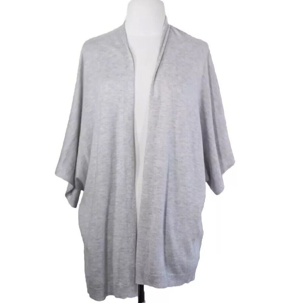OAK + Fort Women's Small Heather Gray Cardigan Sweater Dolman Sleeve